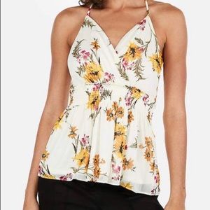 Express floral sunflower peplum tank top